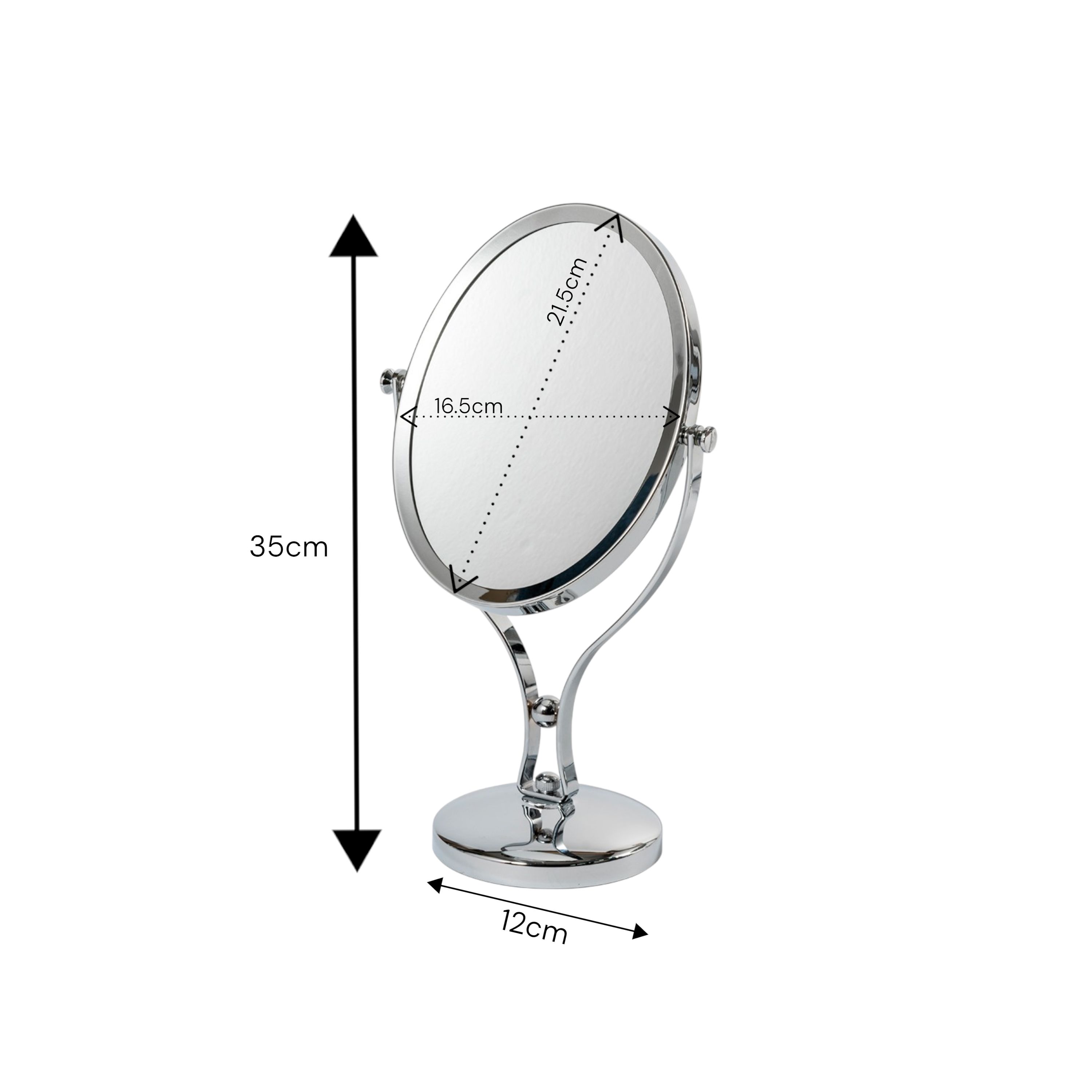 Showerdrape Triton 5x Magnifying Chrome Oval Vanity Mirror