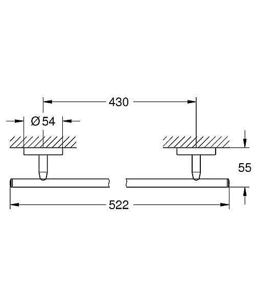 GROHE Barre porte-serviettes BAUCOSMOPOLITAN Chromé 40459001