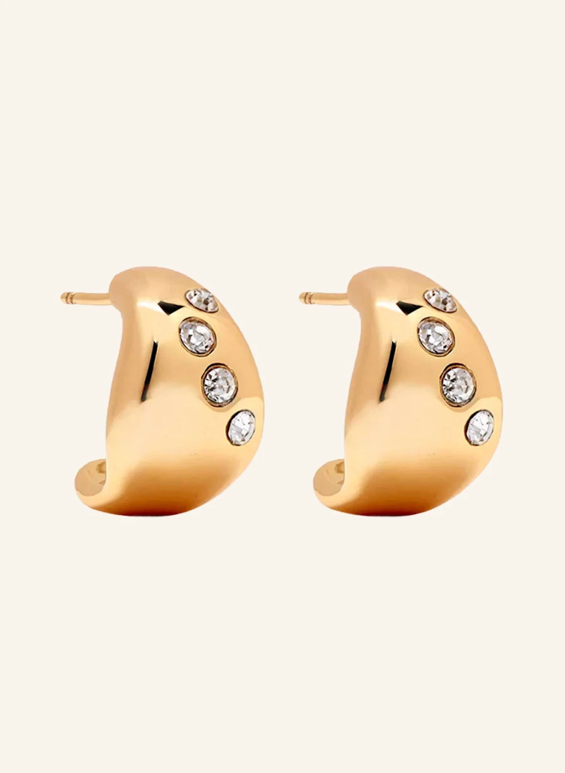 YOJ Ohrstecker REMENI CRYSTAL CHUBBY HOOP EARRINGS by GLAMBOU