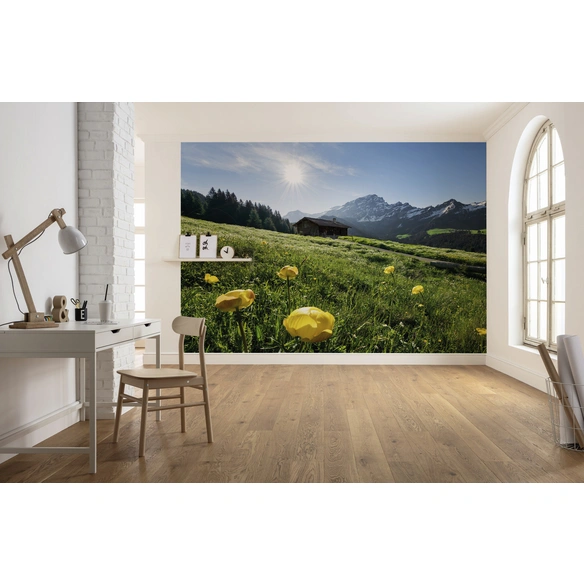 Vliestapete »Alpenglück«, Breite 400 cm, seidenmatt