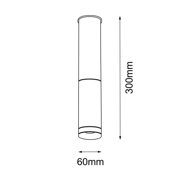 Spot okrągły mosiądz-czarny KAVOS 1xGU10x10W wym:30x6x6cm IP20 Amplex