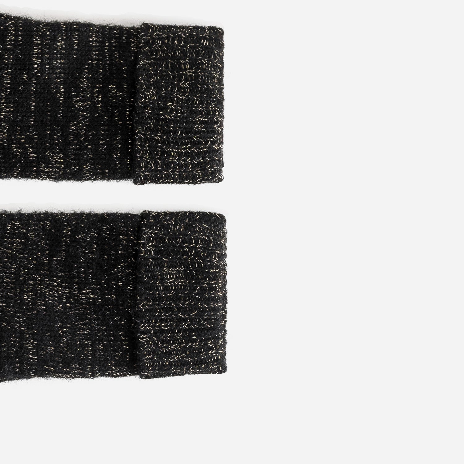 Gants noirs en tricot lurex