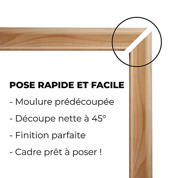 NORDLINGER PRO Kit moulure murale décor 8 - 280 à 400cm - Bois massif pour habillage mur complet