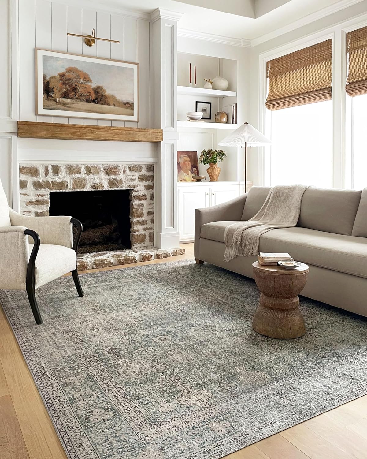 Loloi Chris Loves Julia Jules Collection JUL-08 Emerald/Antique Ivory 8'-6'' x 11'-6'', .13 Pile Height, Area Rug