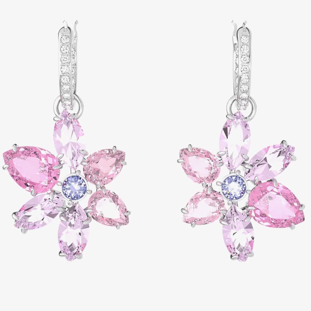 Swarovski Swarovski Gema Flower Dropper Hoop Earrings 5658397