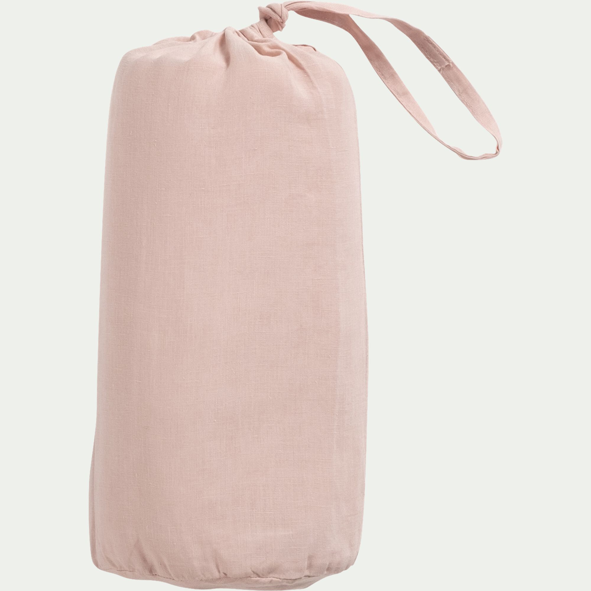 VENCE - Drap housse en lin lavé140x200cm B28cm - rose rosa