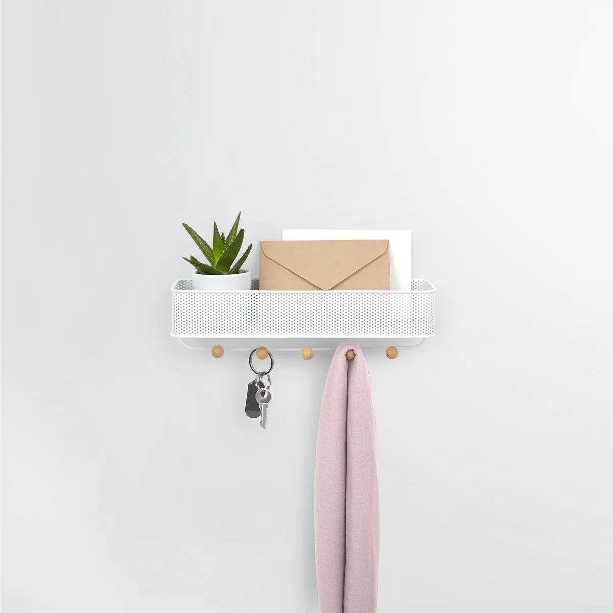 Umbra - Estique Garderobe mit Ablage, weiß / natur