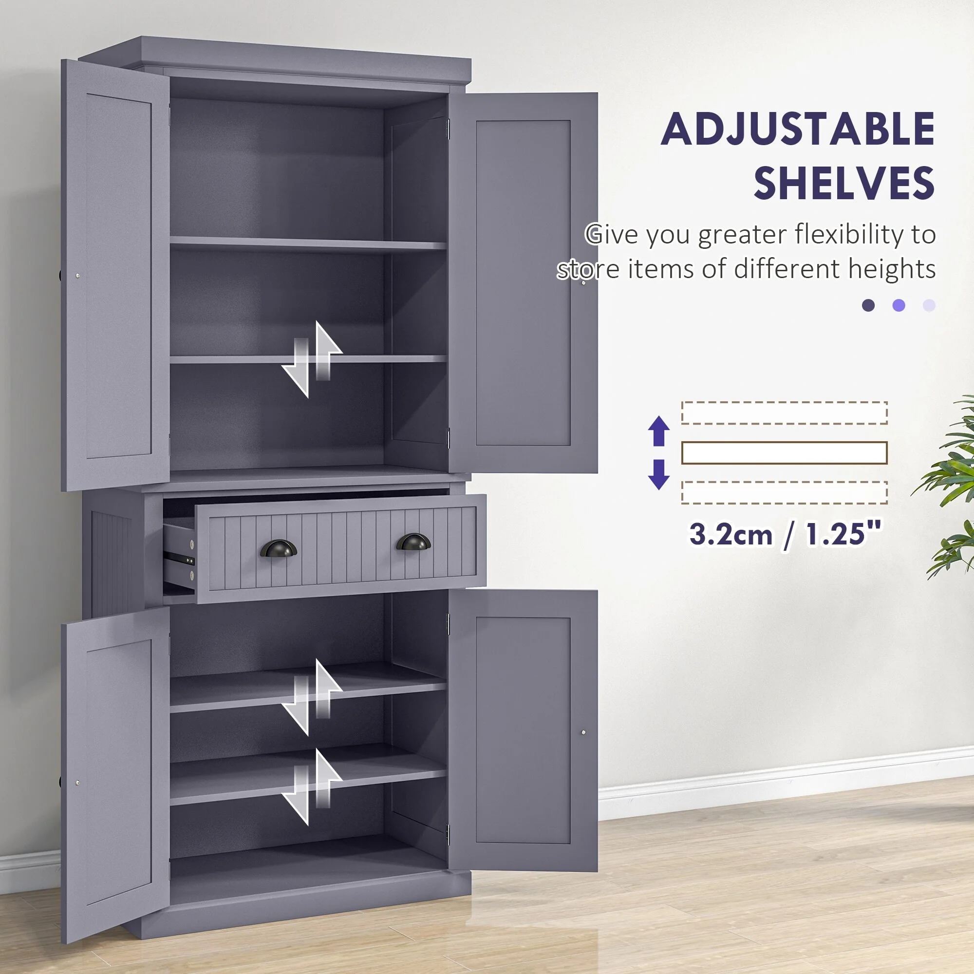 Freestanding Tall Storage Cabinet Kitchen Cabinet