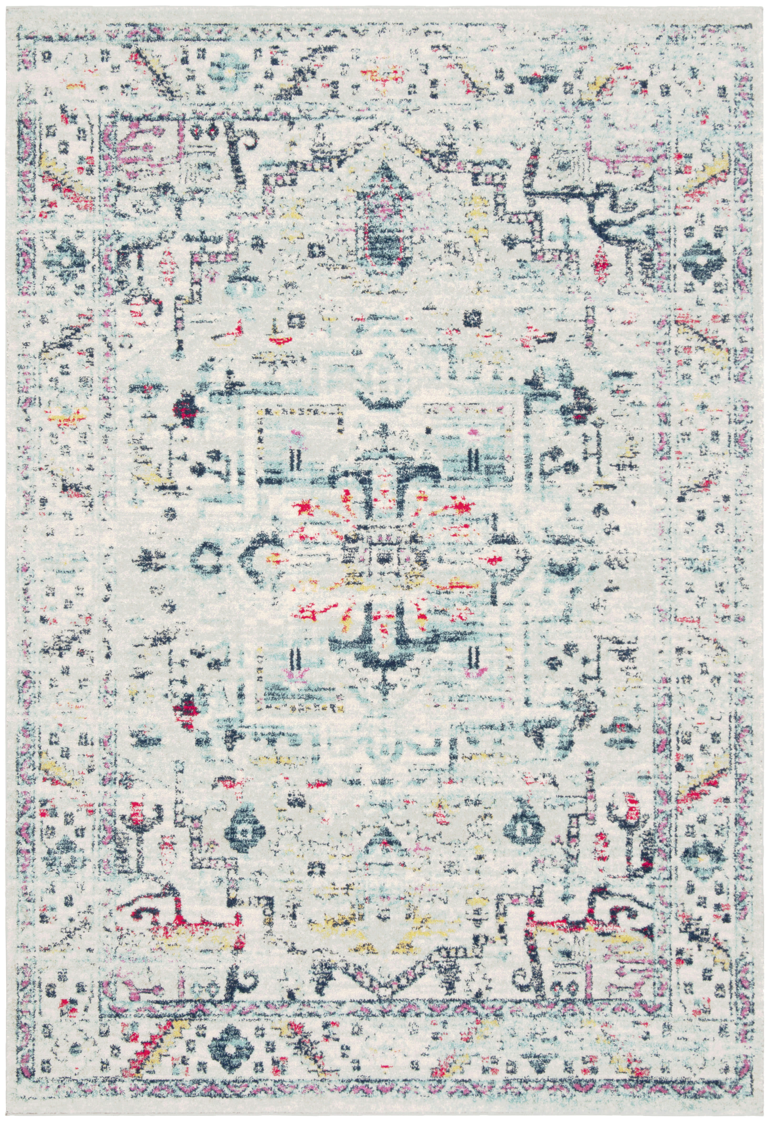 MADISON - Tapis de salon interieur en gris clair & fuchsia, 160 x 229 cm