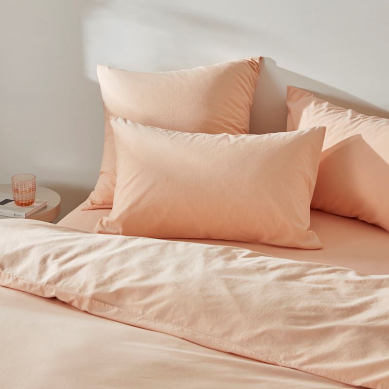 Stonewashed Cotton Pale Peach Pillowcases