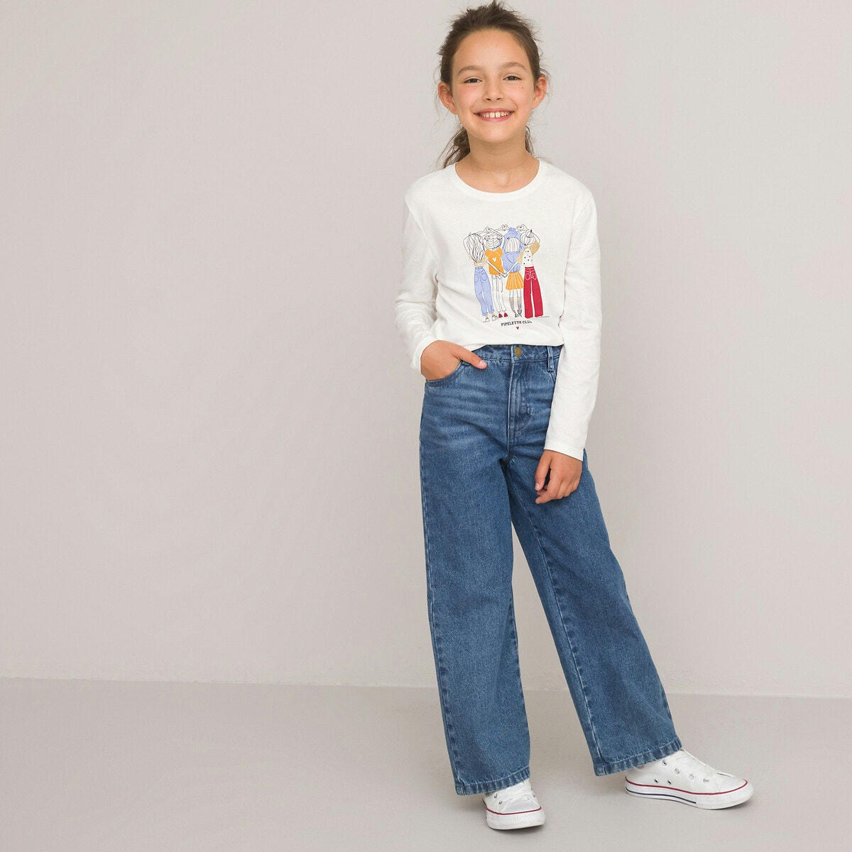 T-shirt manches longues imprimé club de filles