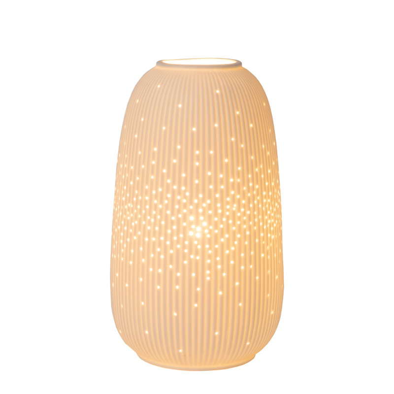 Lampe de table Flores blanche Ø 14 cm E14 25 W LUCIDE