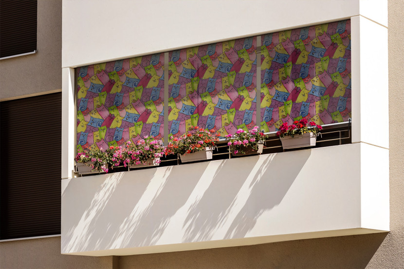 Roleta zewnętrzna - 40x180 cm -Kolorowe kwiatki