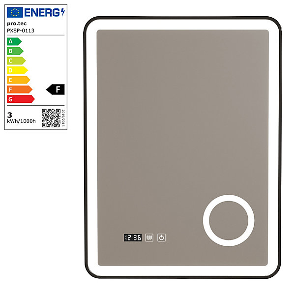 Miroir LED Pescara pour salle de bain 70 x 50 cm noir pro.tec