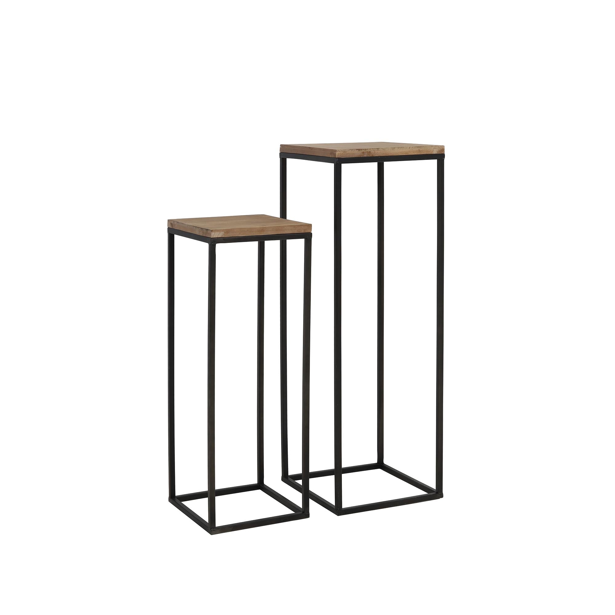 Light & Living bijzettafel YARULA - zwart,bruin - 35x35x102cm