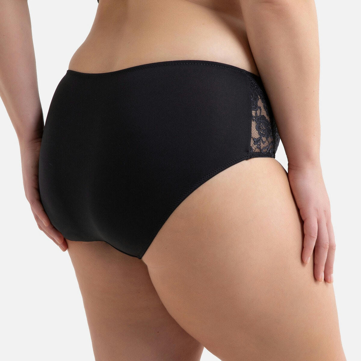 Culotte haute en microfibre et dentelle