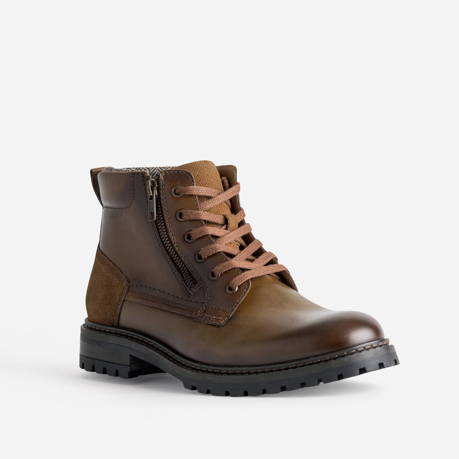 Boots cranté cognac cuir