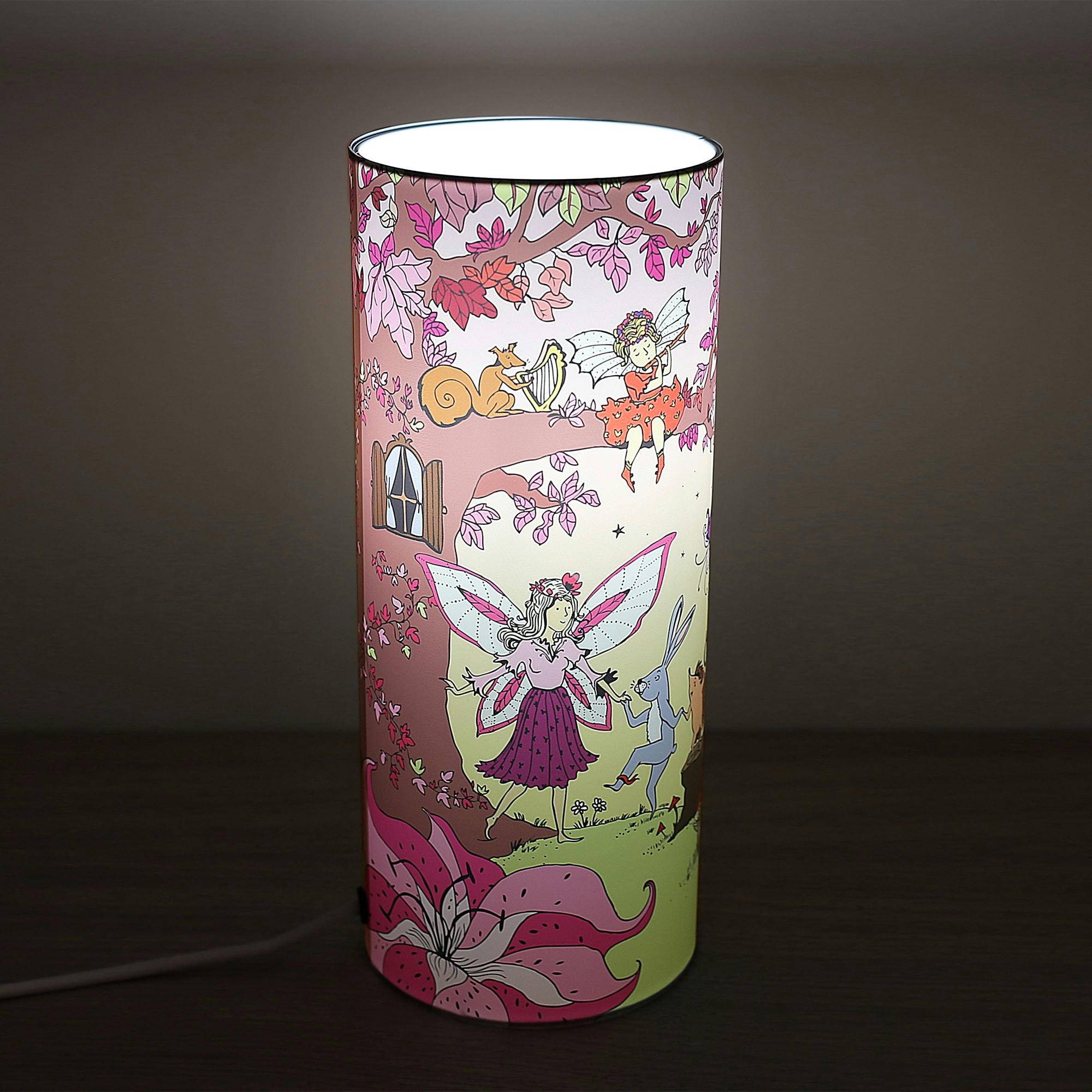 - Lampe à poser enfant Forêt enchantée Rose 30cm