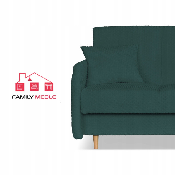 Kanapa sofa Merivo rozkładana wersalka f spania pojemnik Family zielona
