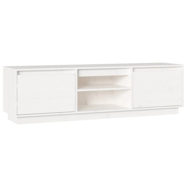 Szafka Pod Telewizor RTV Komoda Drewniana Biała 140x35x40 cm