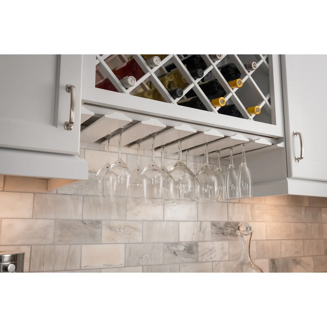 Hardware Resources 30 Inch Wide Under Cabinet Mount Stemware Holder