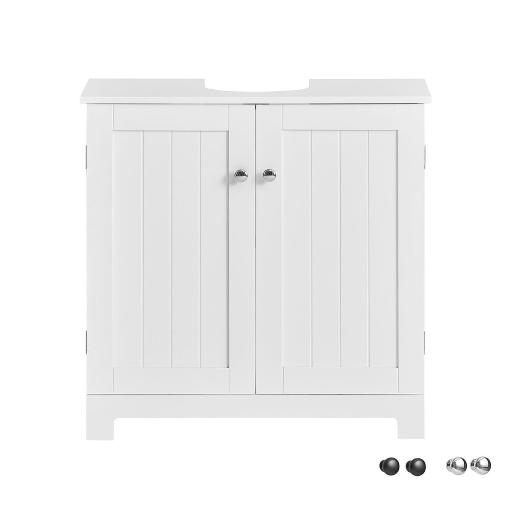 SoBuy Szafka pod umywalkę z dwoma drzwiczkami Biały 60x30x60cm BZR18-II-W