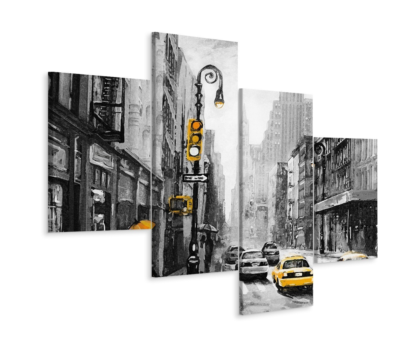 Obraz Wieloczęściowy MIASTO Ulica NYC 3D 80x50cm