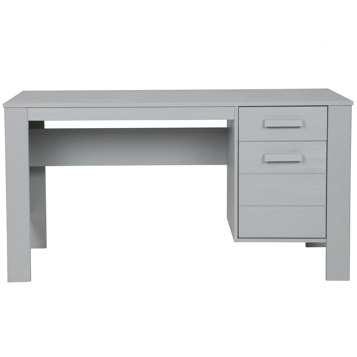WOOOD bureau Dennis - Grenen Geborsteld - Betongrijs - 74x141x59