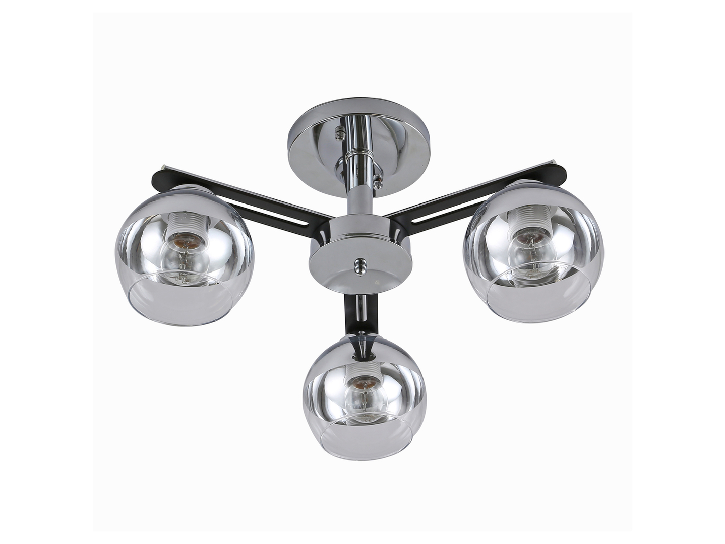 Lampa sufitowa Momo 3-punktowa metalowa czarno-srebrna