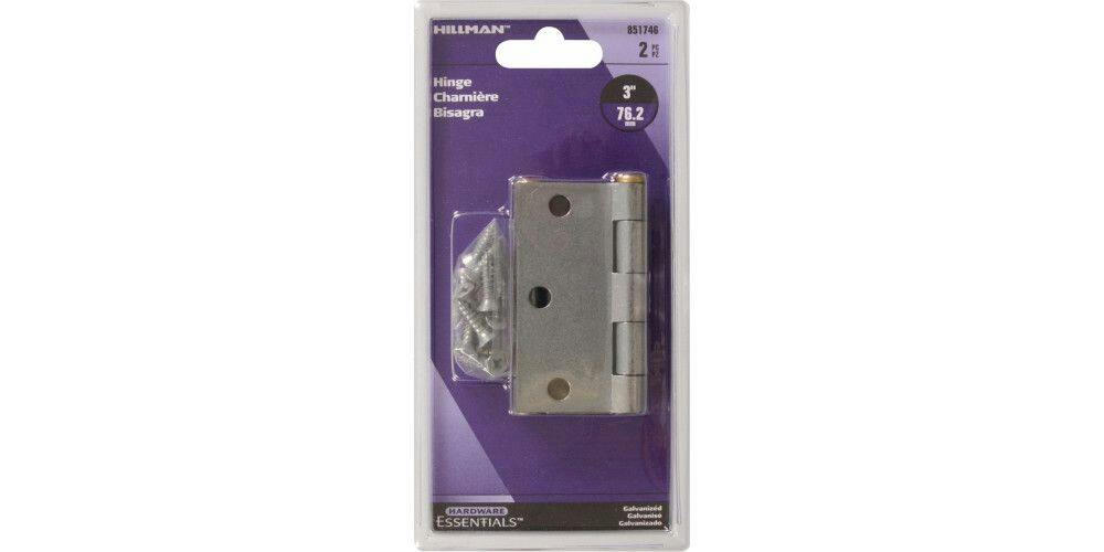 Hillman Galvanized Hinge, For General Purpose, Removable Pins, 3-in