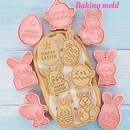 NNETM Rabbit Easter Egg Cookie Mold Set (8 Pieces)