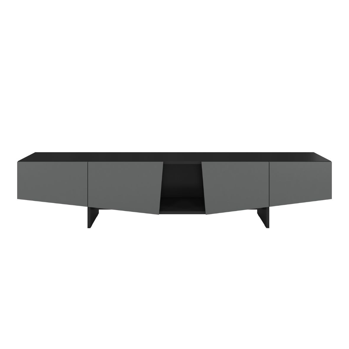 Nowoczesna szara szafka RTV z szufladami WING / szer. 200 cm