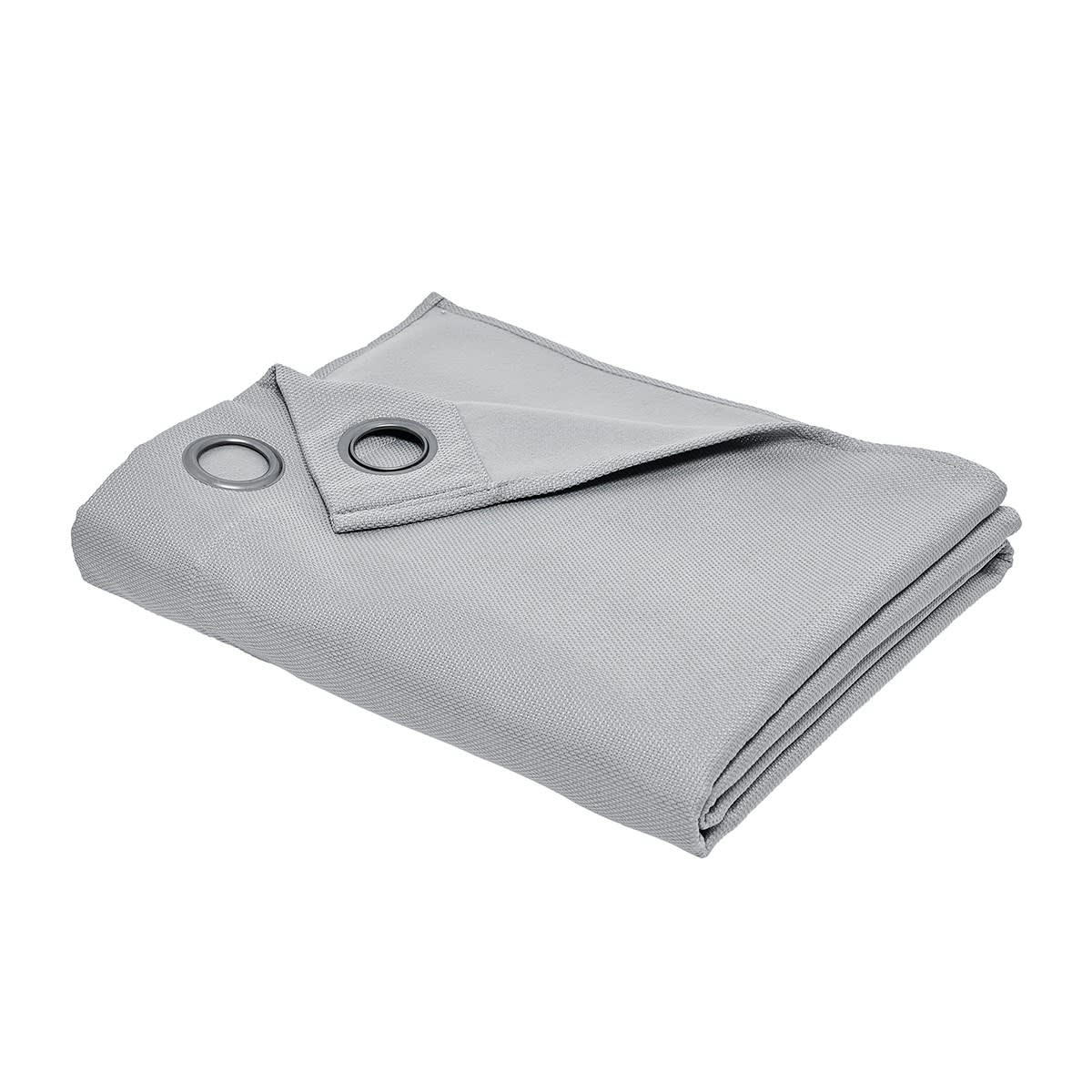 PRESTIGE EFFET CHAMBRAY - Rideau isolant à oeillets uni en Polyester Gris 140x240 cm
