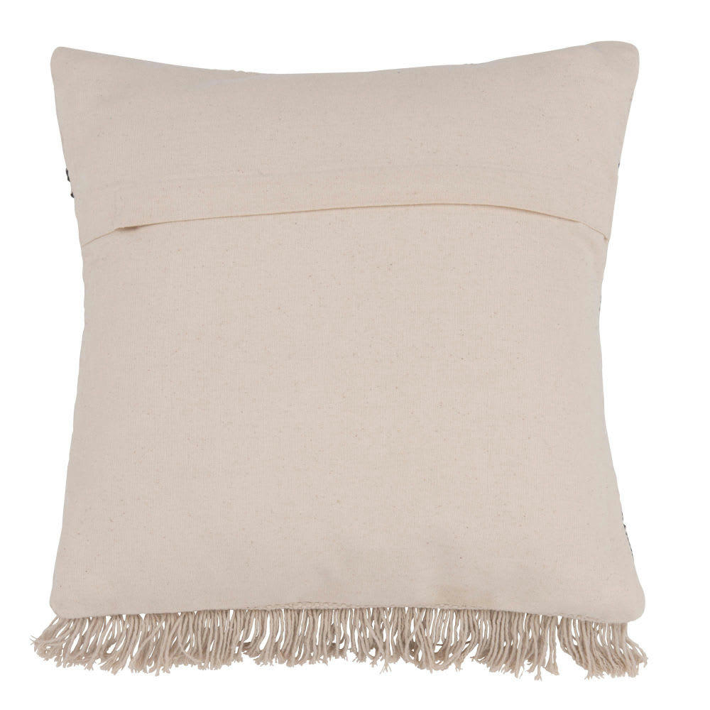 - Coussin en coton écru imprimé 45x45