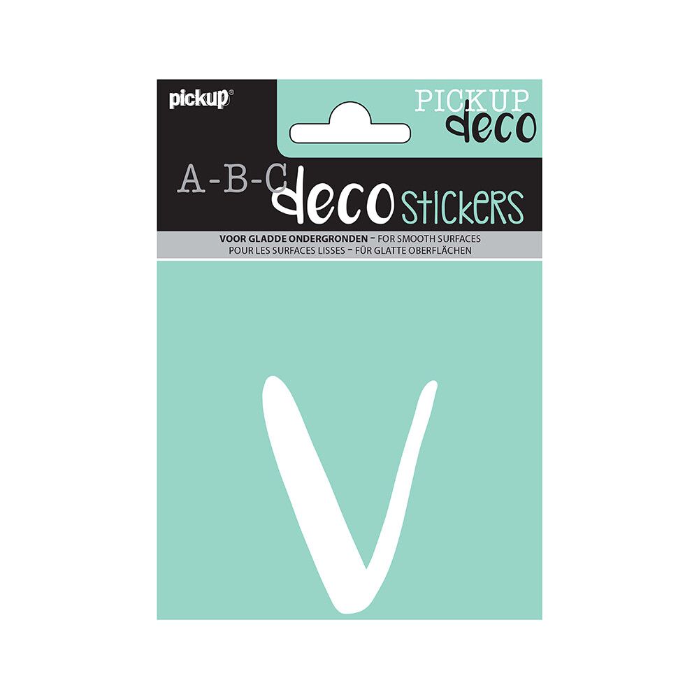 BOKSTAVER PICKUP V ABC DECO ZOË 110 MM V HVIT