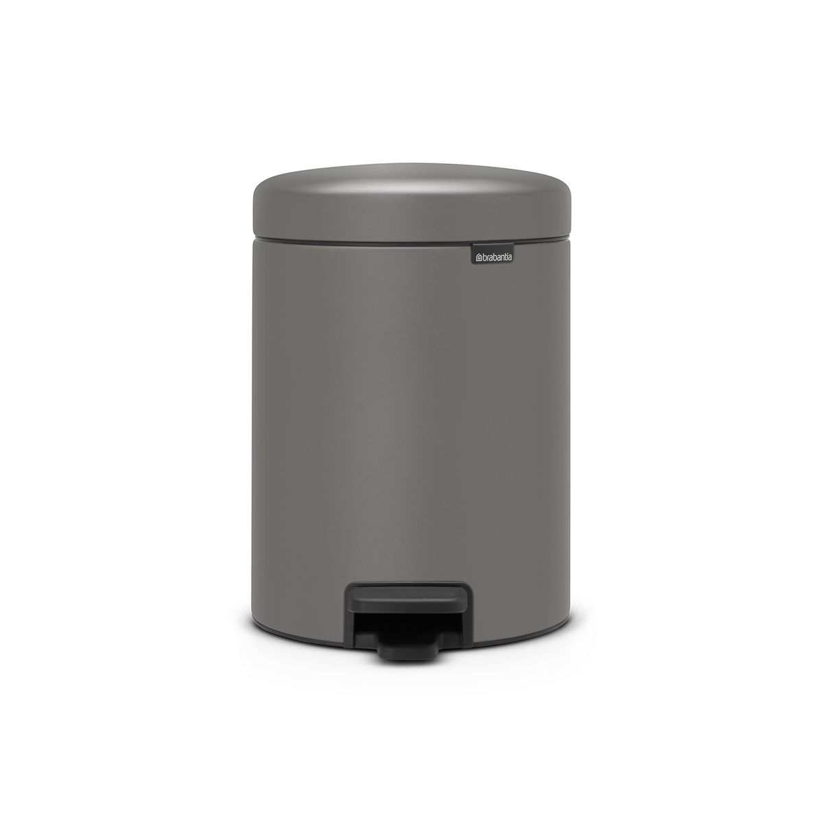 Brabantia NewIcon Pedaalemmer, 5 liter, kunststof binnenemmer - Mineral Concrete Grey