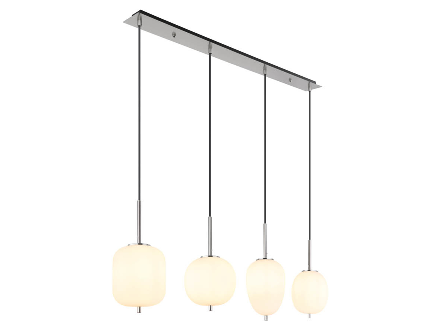 Lampa wisząca Blacky I 4-punktowa metalowa srebrna