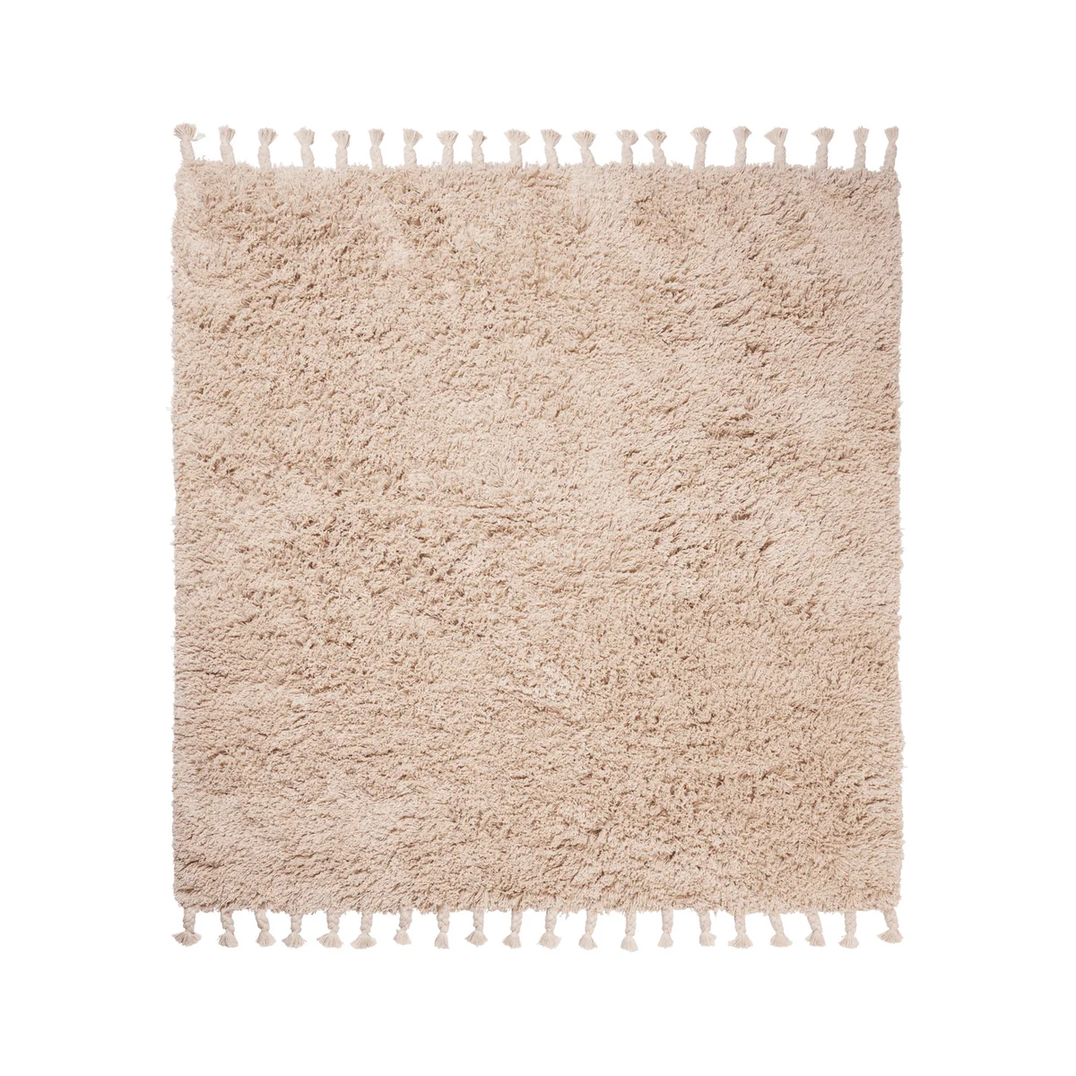 Ferm Living - Amass Hochflor Teppich, 140 x 140 cm, off-white