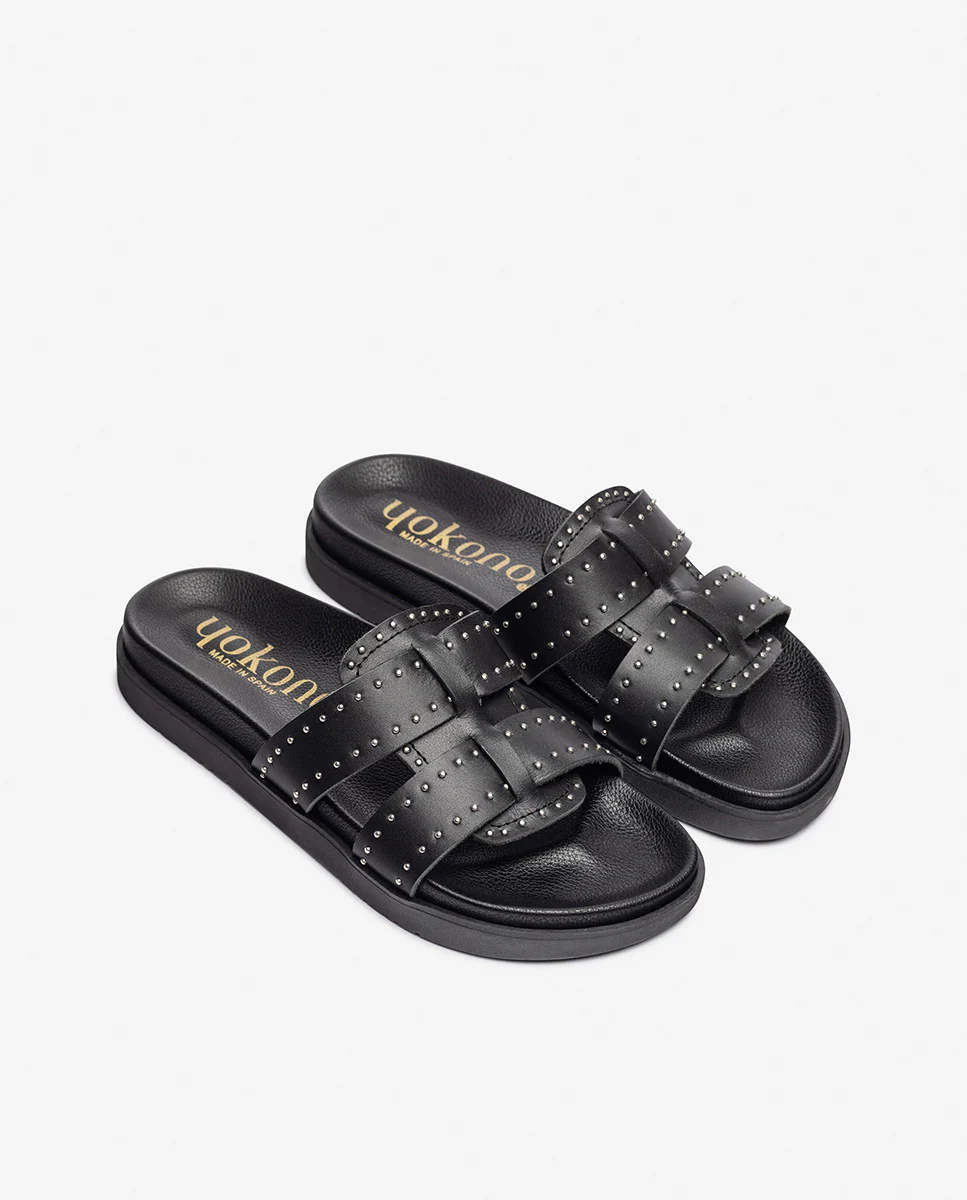 Sandalia plana MORENA-312 negro