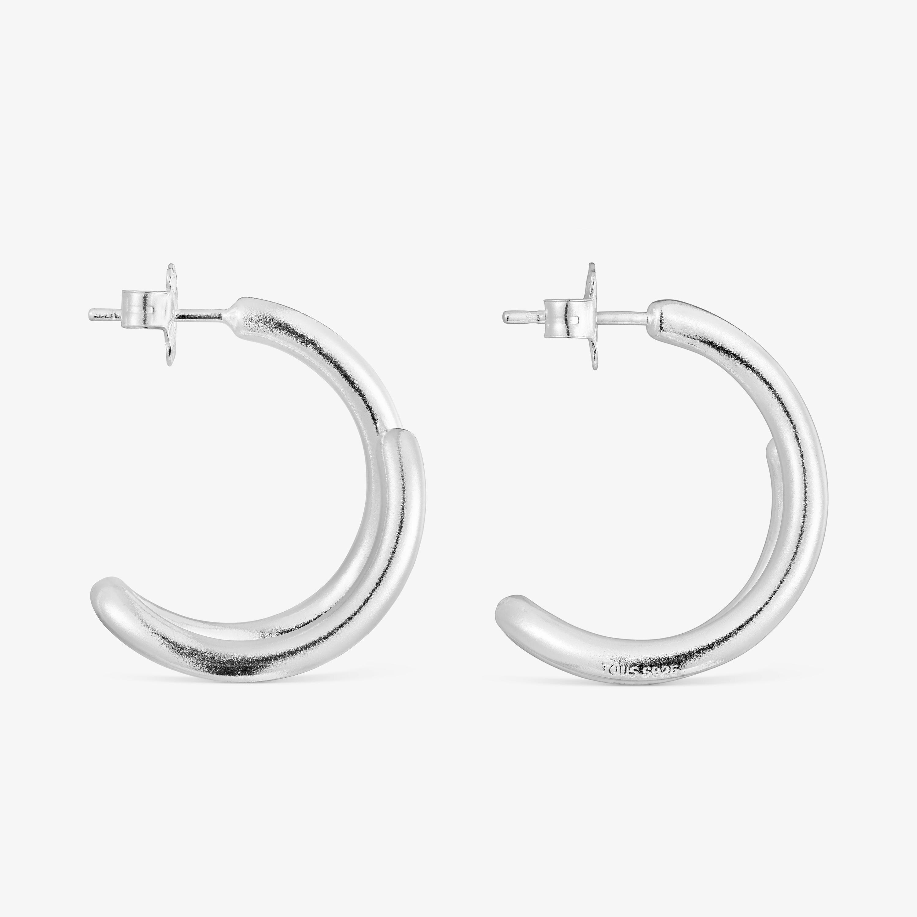 Pendientes aro de plata Bent