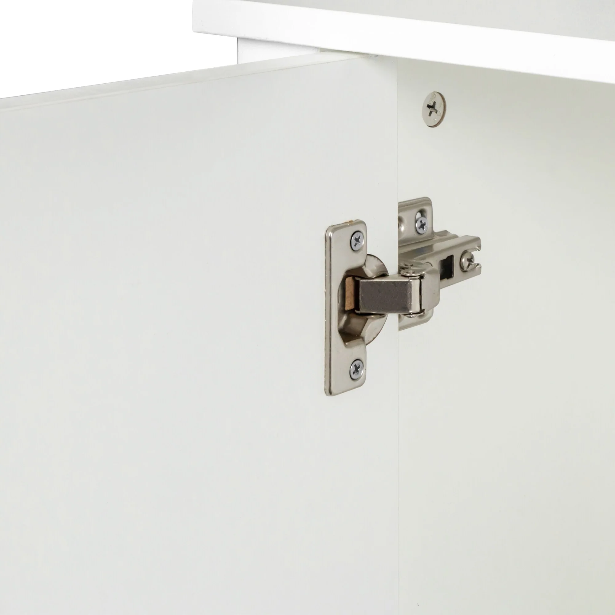 White 59 Modern TV Stand with Doors & Shelves for Living Room