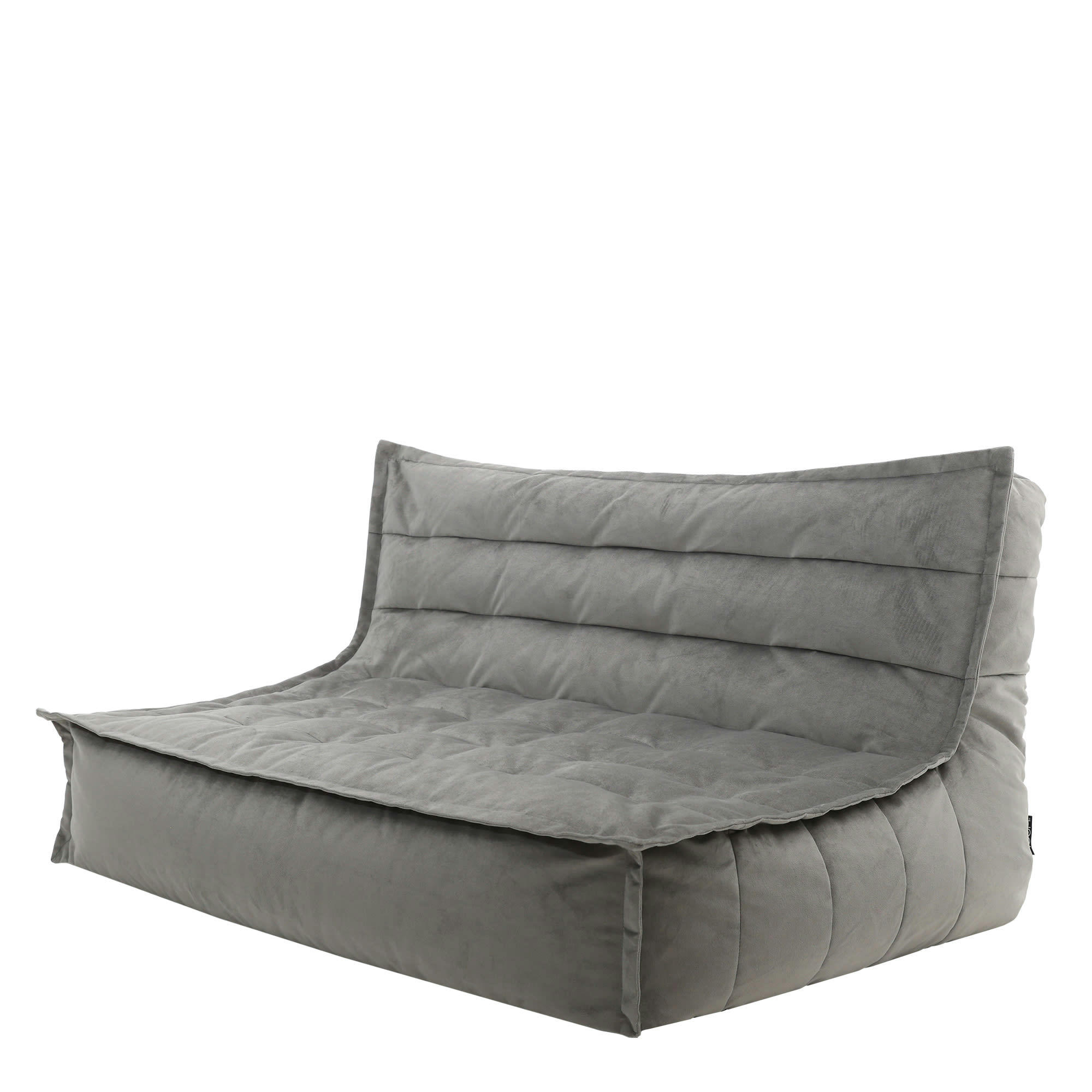 KOTA - Pouf canapé de sol en velours gris anthracite