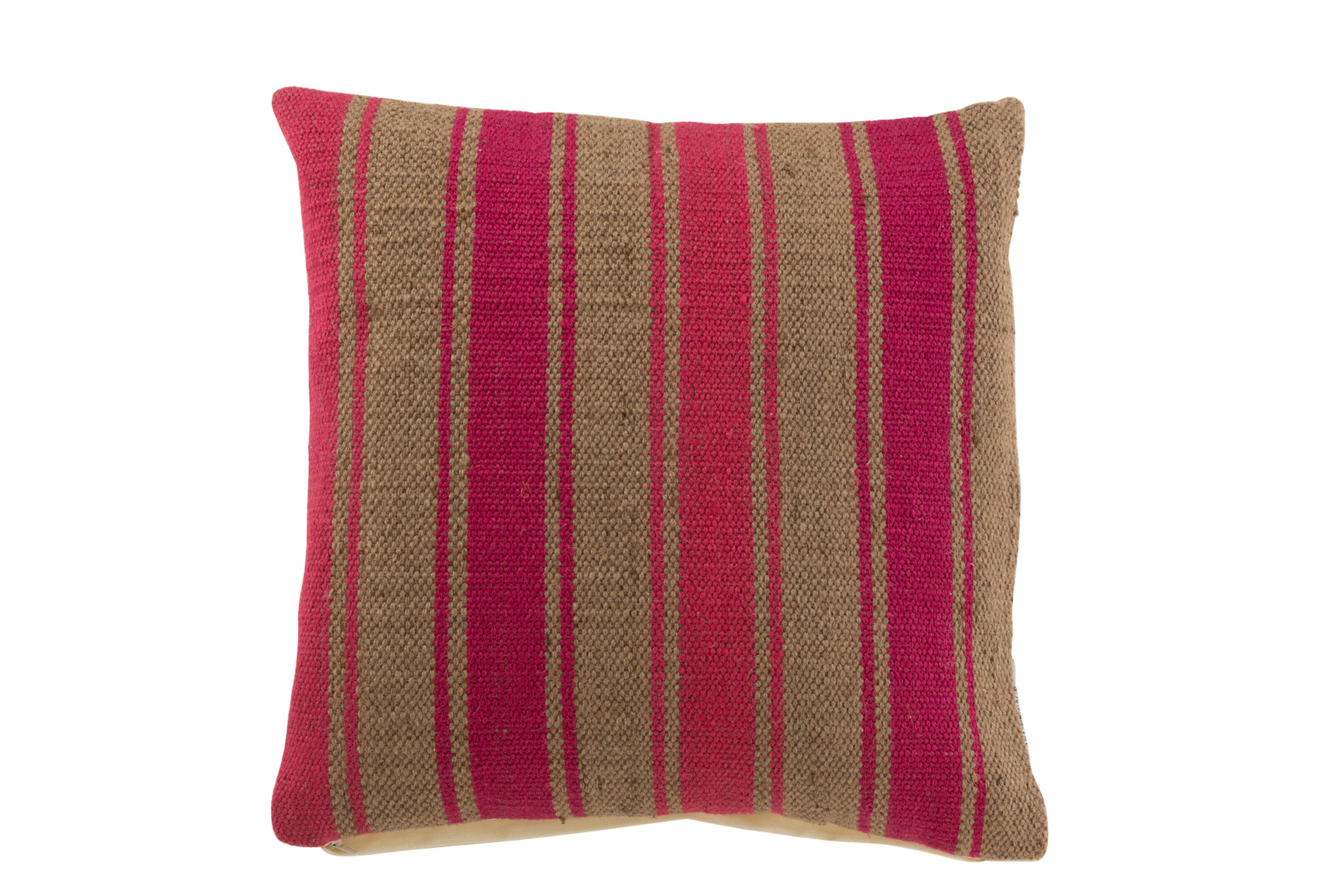J-Line kussen Anna Groot Groeven - jute - roze