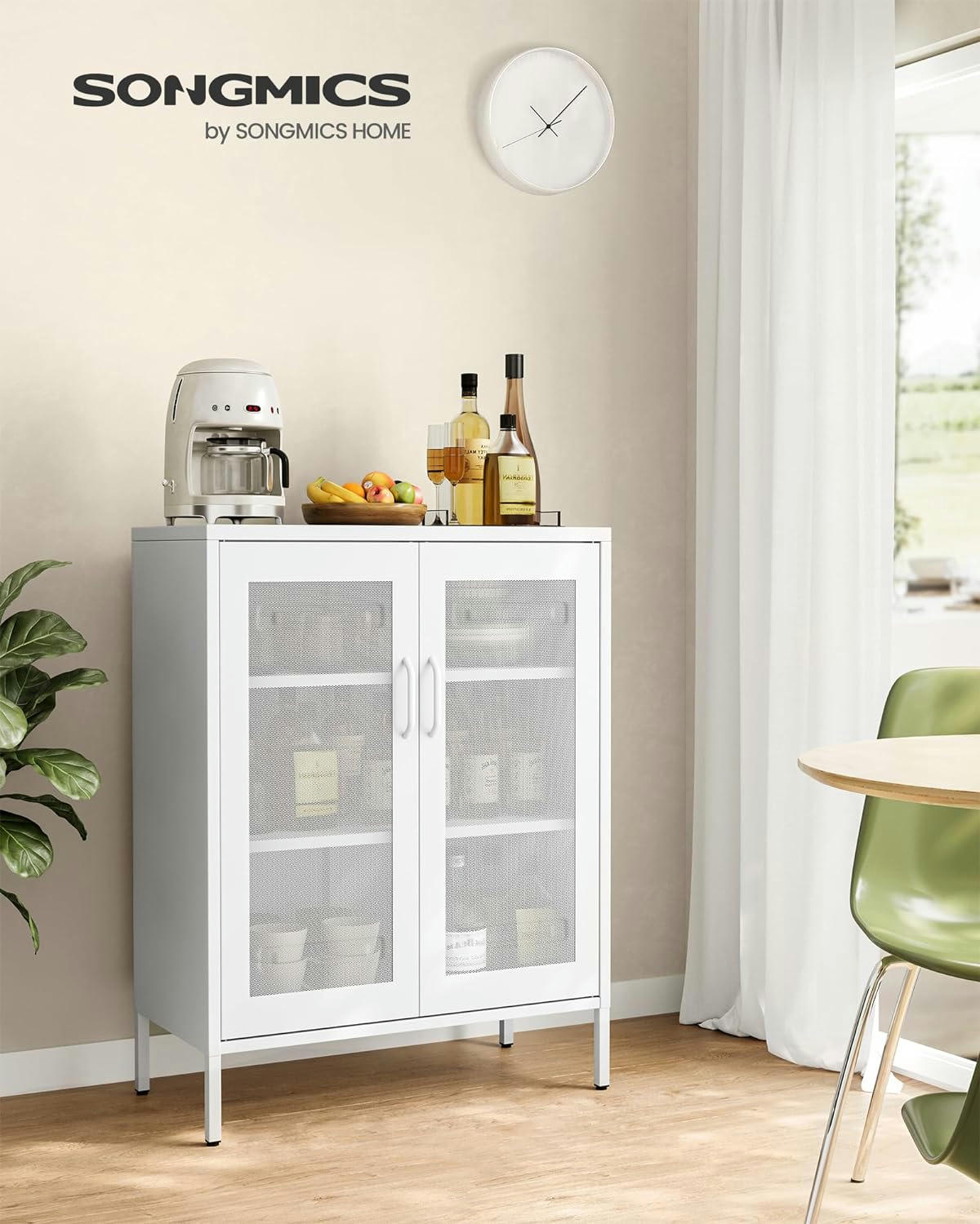 - Armoire de rangement 2 portes métal blanc