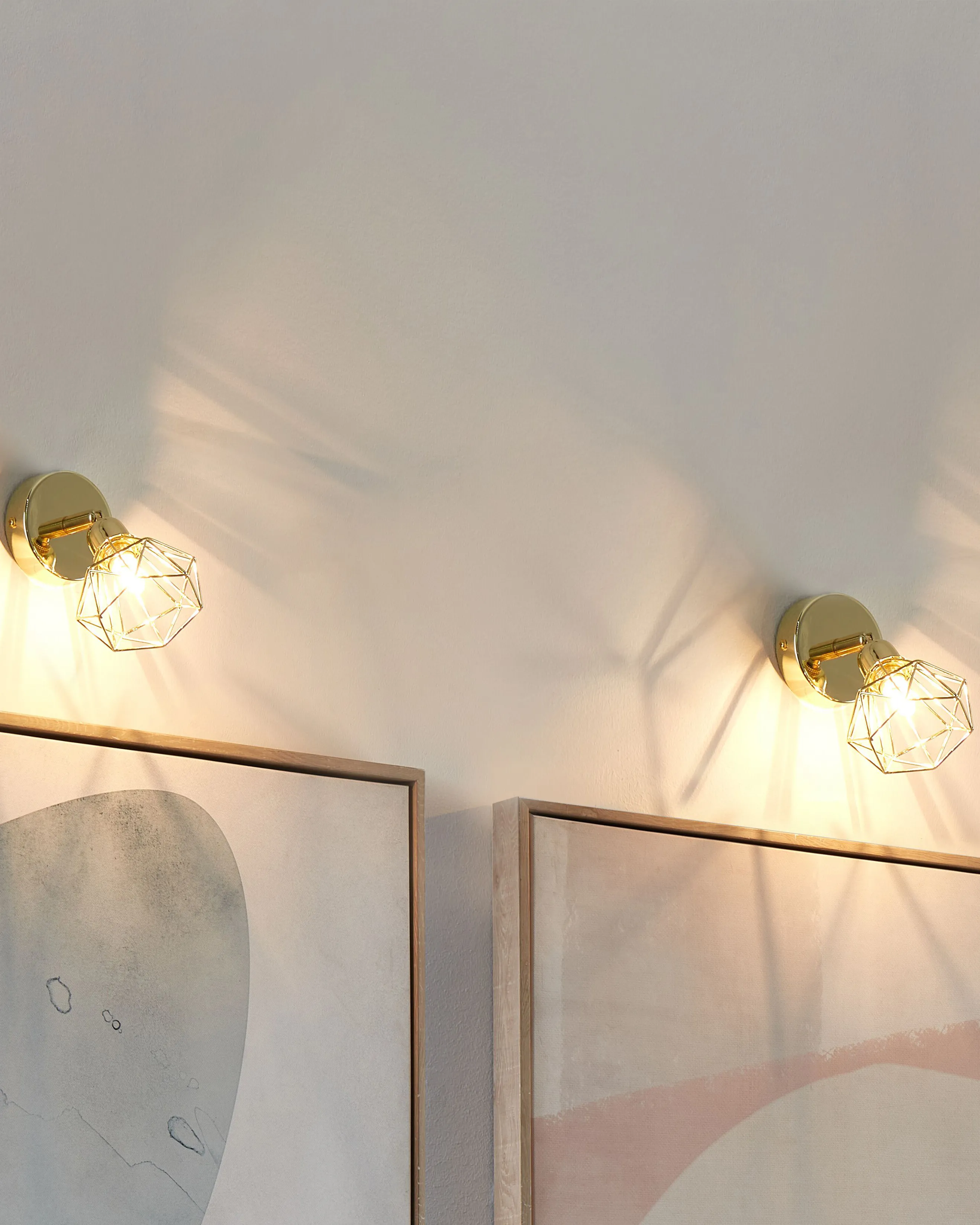 Set of 2 Spotlight Lamps ERMA Adjustable Metal Gold