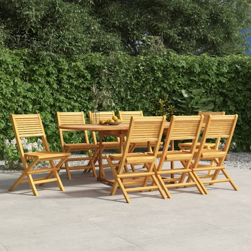 NNEVL Folding Garden Chairs 8 pcs 47x62x90 cm Solid Wood Teak