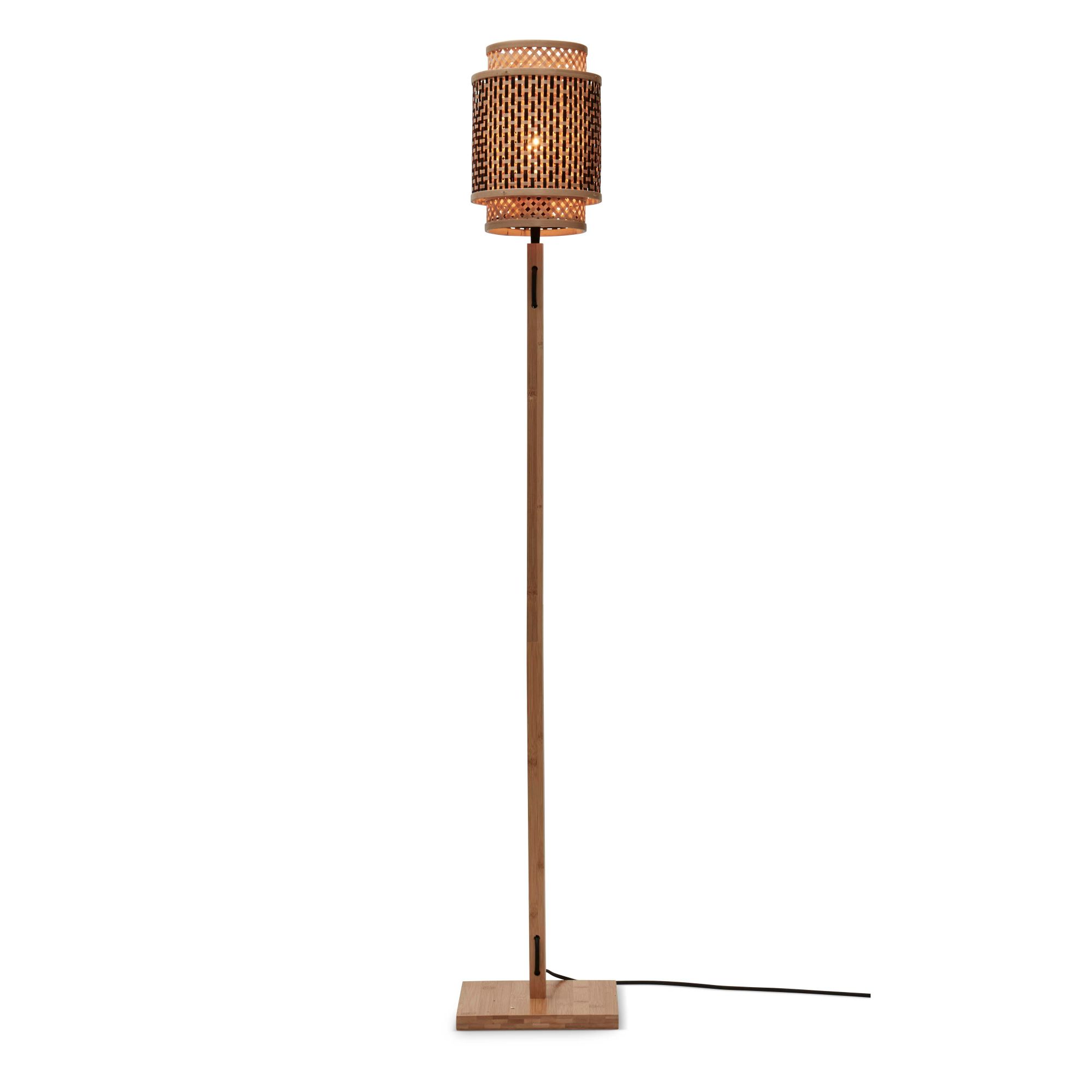 GOOD&MOJO vloerlamp Bhutan - bruin - Ø18cm