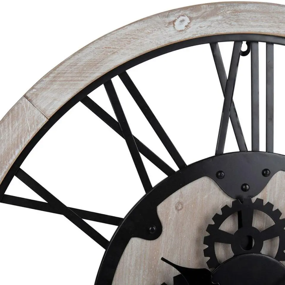 Ostaria Wandklok/muur klok - D79cm - MDF/metaal - naturel - kamer