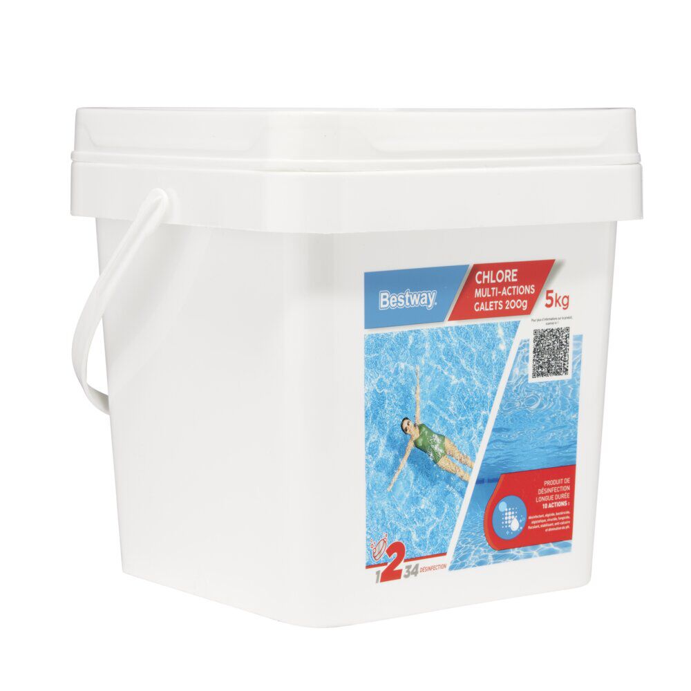 Chlore multiactions piscine 5kg galet 200gr