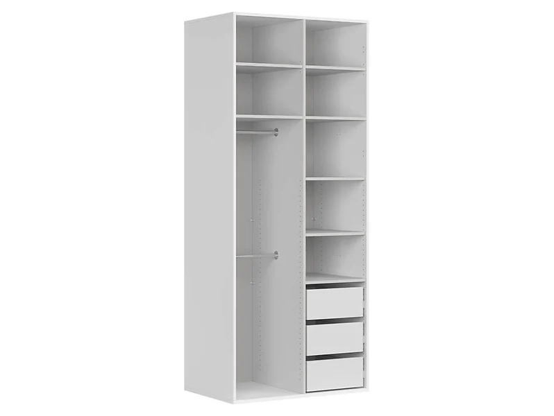 Szafa dwudrzwiowa Flex 100 cm z lustrem biała